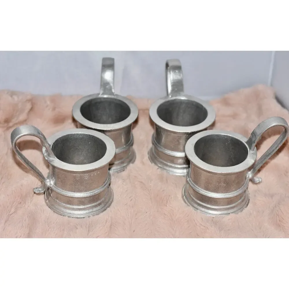 Mid Century Wilton Armentale Pewter Plough Tavern Mug Holder - Set of 4